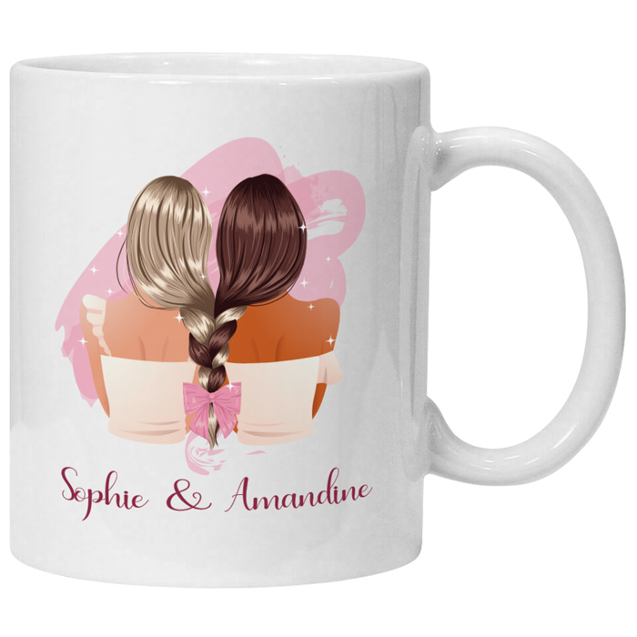 Mug personnalisé meilleures amies jamais séparées avec prénoms - Iris