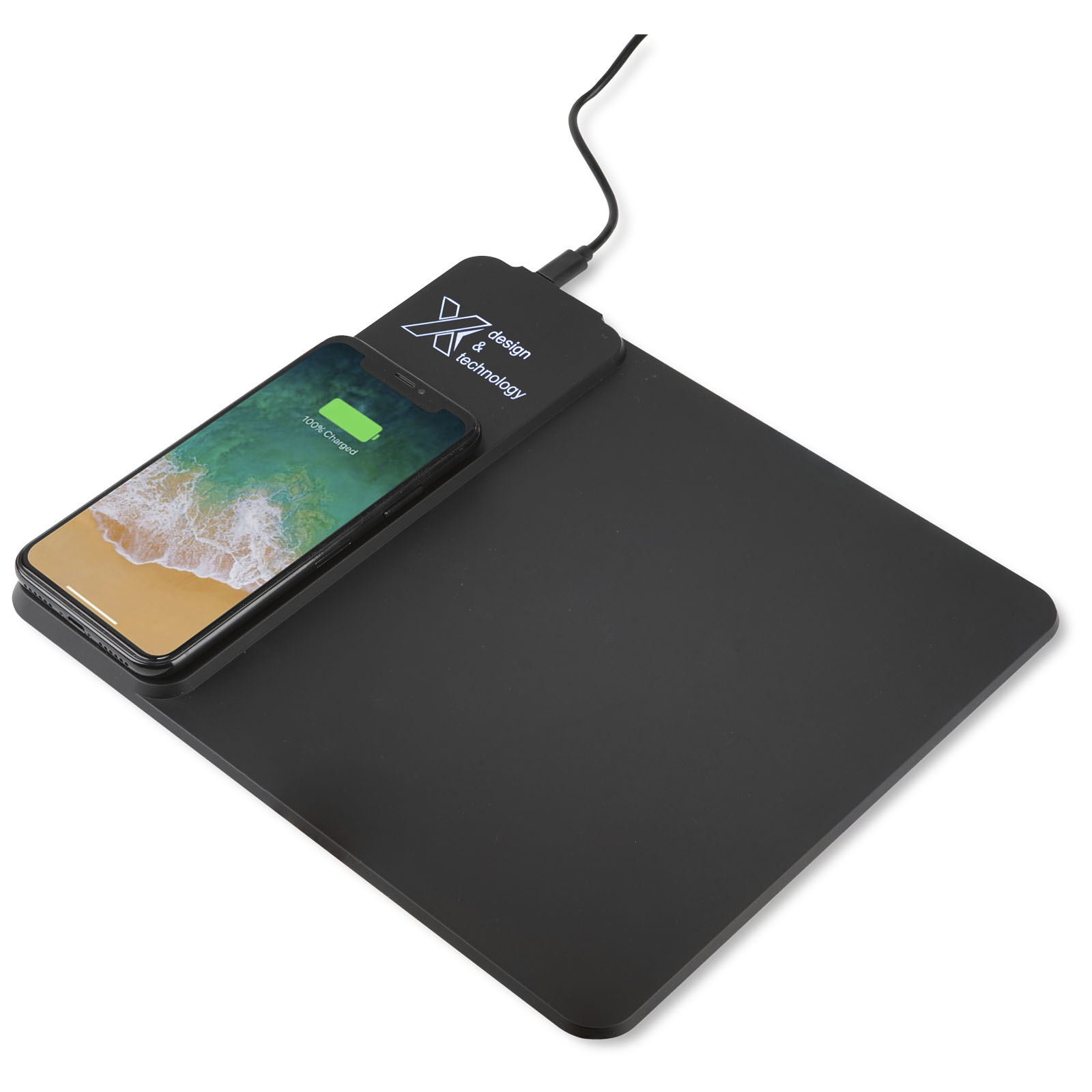 Tapis de souris à chargement sans fil avec logo lumineux - Erloy