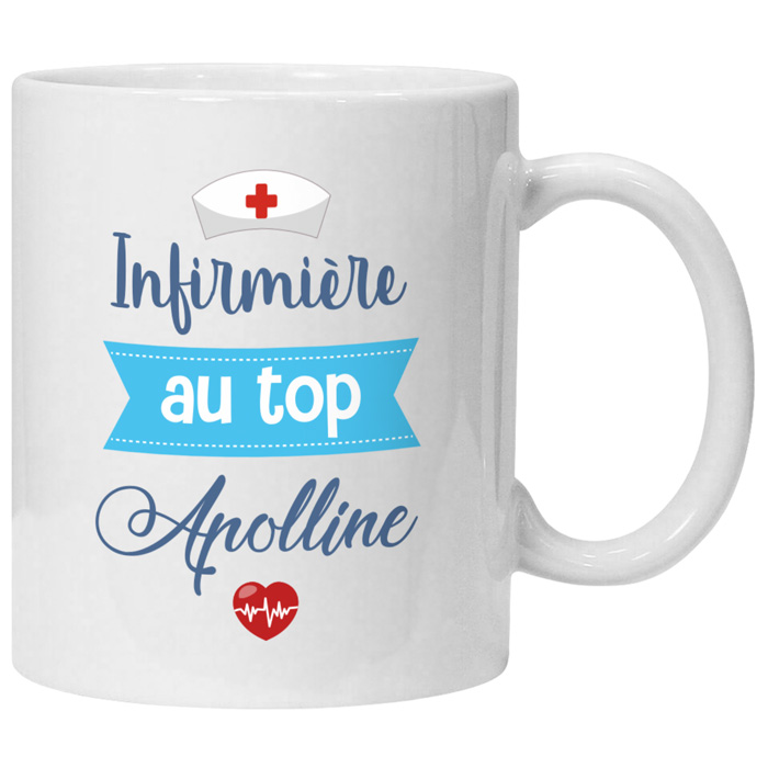 Mug infirmière personnalisé Au top avec prénom - Ayanna