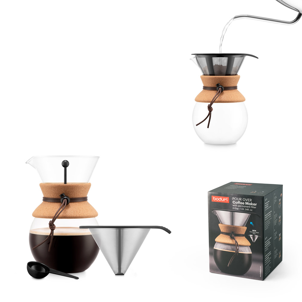 Innovative cafetière à filtre en verre borosilicate 1000ml - Boulbon