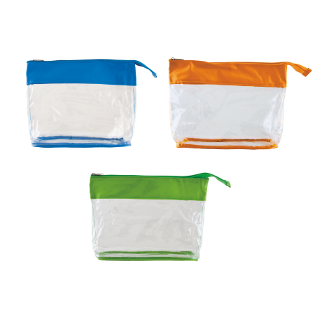 Sac de toilette transparent avec bande colorée - Sébeville