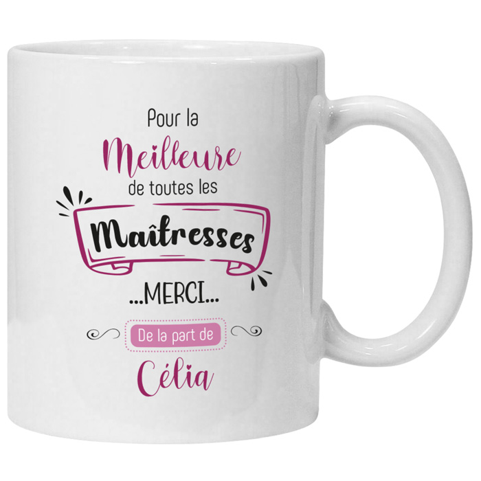 Mug personnalisé la meilleure de toutes les maîtresses - Inaya