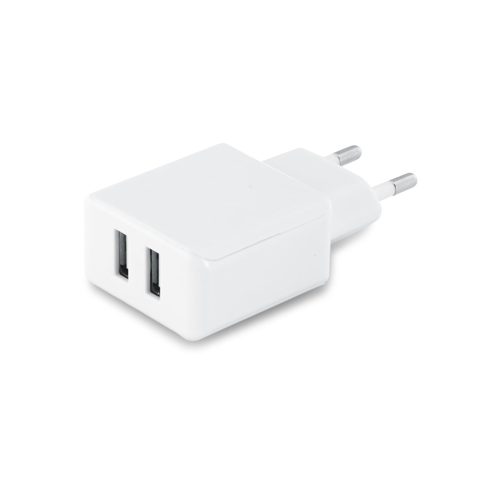 Adaptateur USB ABS avec 2 sorties 5V/1-2'1A. 62 x 42 x 23 mm - Bourron-Marlotte