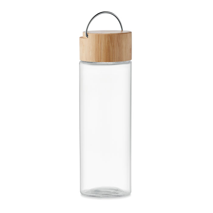 Trinkflasche aus Glas mit Bambusdeckel 500ml - Bad Griesbach