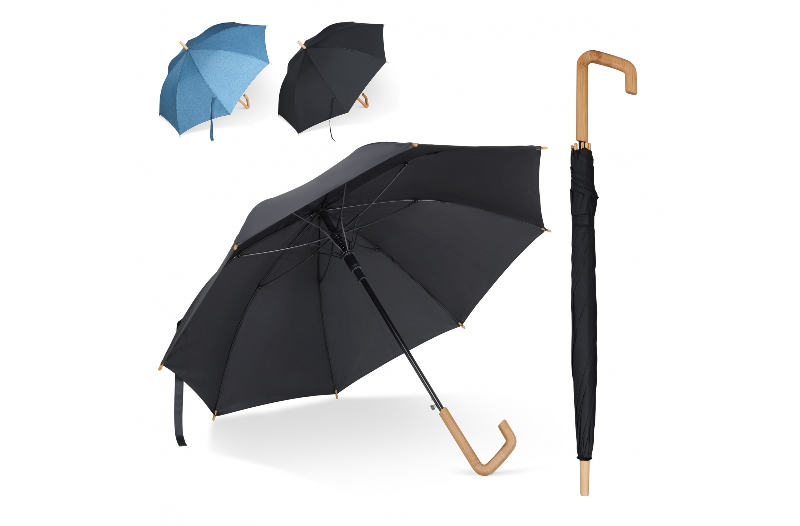 Parapluie Bâton 23” en R-PET ouverture automatique