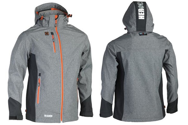 Veste softshell de travail Herock Hybris Softshell | Respirante, déperlante et coupe-vent