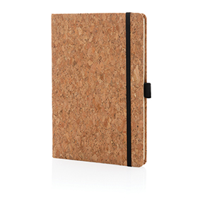 Cork hardcover notebook A5, brown