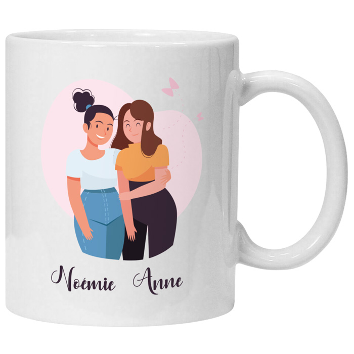 Mug personnalisé Soeurs d'âme avec prénoms - Violette