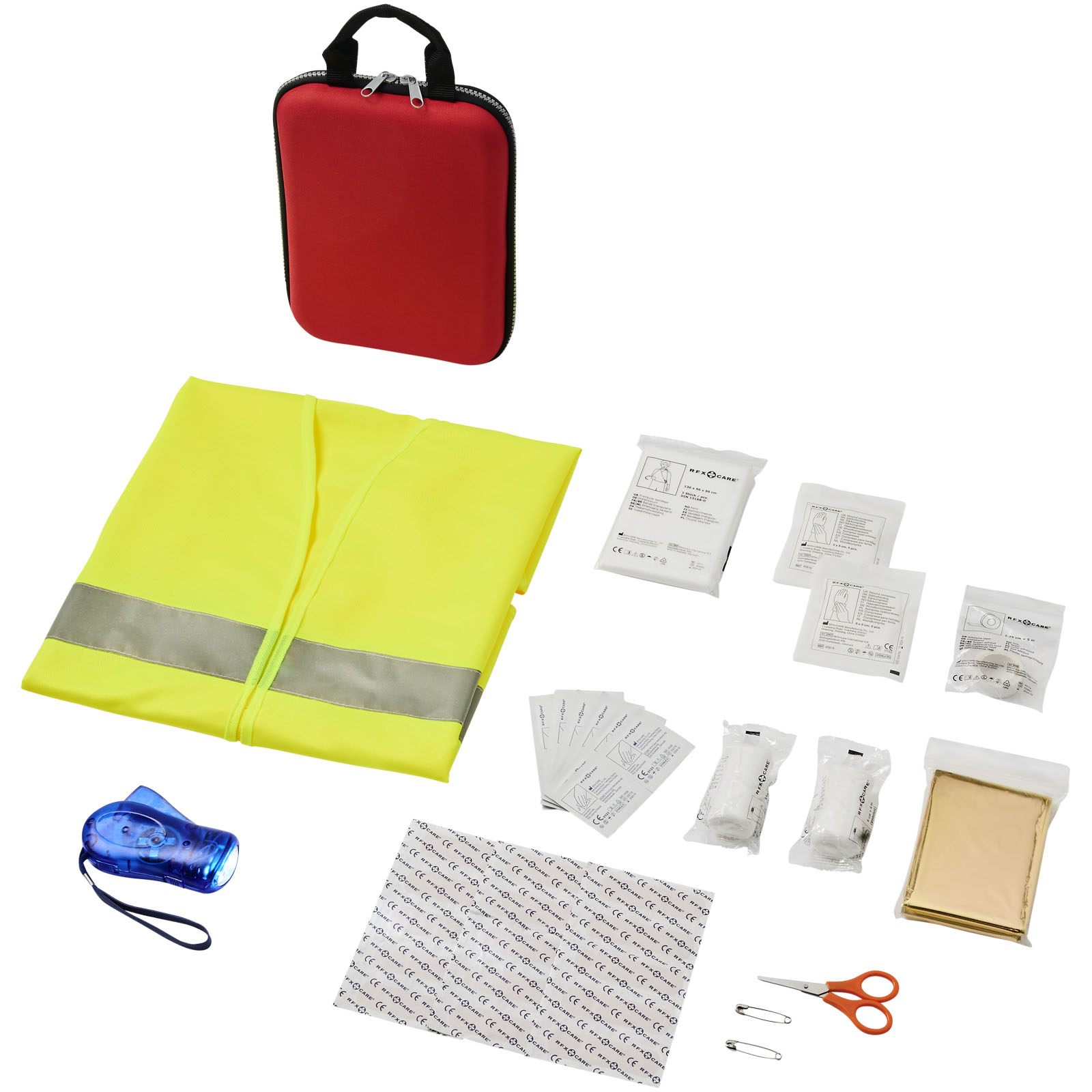 Trousse de premiers secours et gilet de sécurité 46 pièces