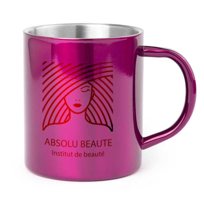 Mug personnalisé en inox brillant 280ml - Vanessa