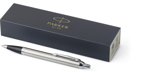 Stylo roller Parker IM en laiton et chrome - Encre bleue