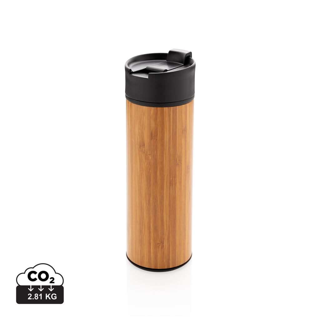 Mug isolé en acier inoxydable et bambou - Le Thoureil