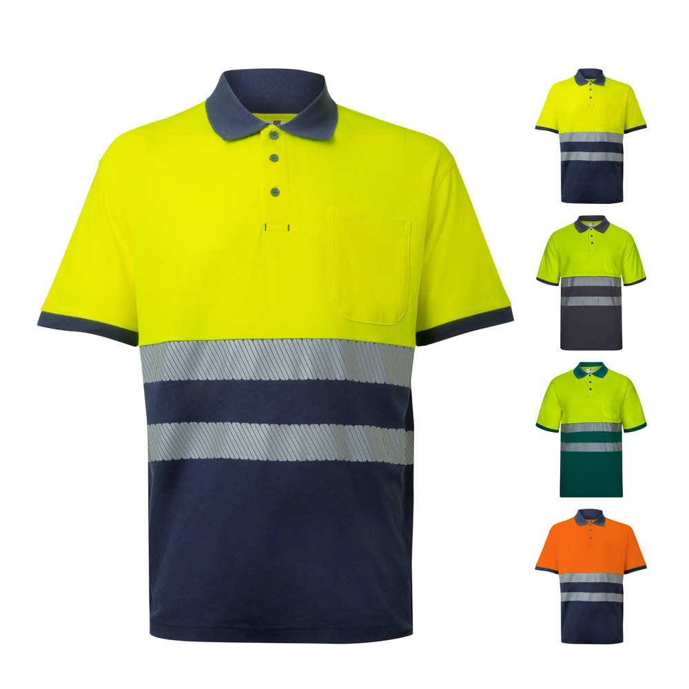 Polo bicolore Brillant en coton et polyester - Monchy-Cayeux