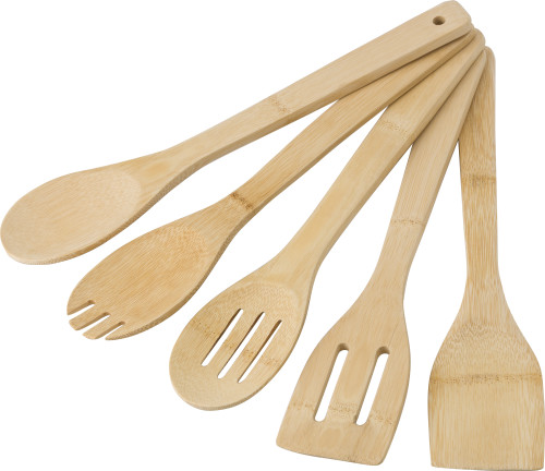 Spatules en bambou, ensemble de cinq - Montreuil-Bellay