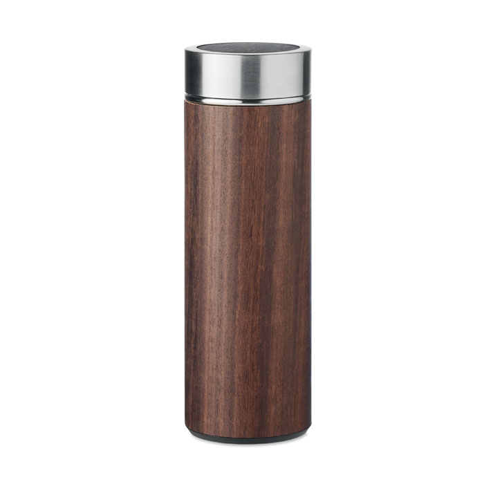 Thermos en acier inoxydable à double paroi avec couvercle en bois de chêne et infuseur à thé - Livet-et-Gavet