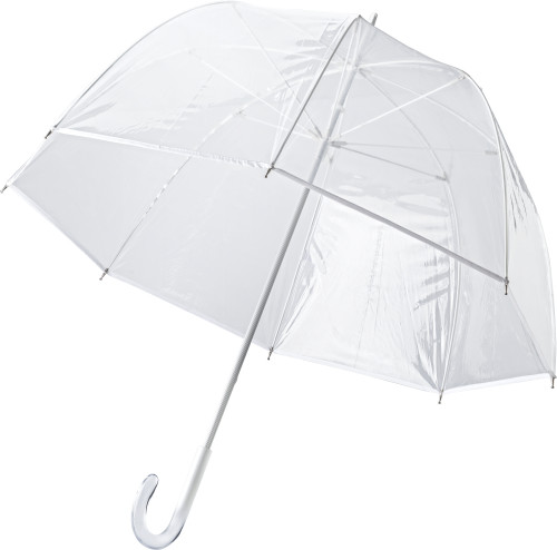 Parapluie en PVC avec huit panneaux. Cadre en aluminium et fibre de verre et manche en plastique. Bouton poussoir pour fermer - Vézelay