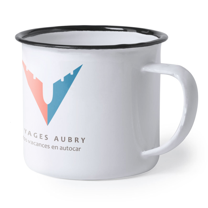 Mug personnalisé rétro en métal 380ml - spécial sublimation - Gianni